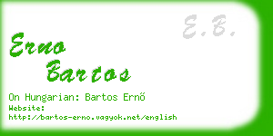 erno bartos business card
